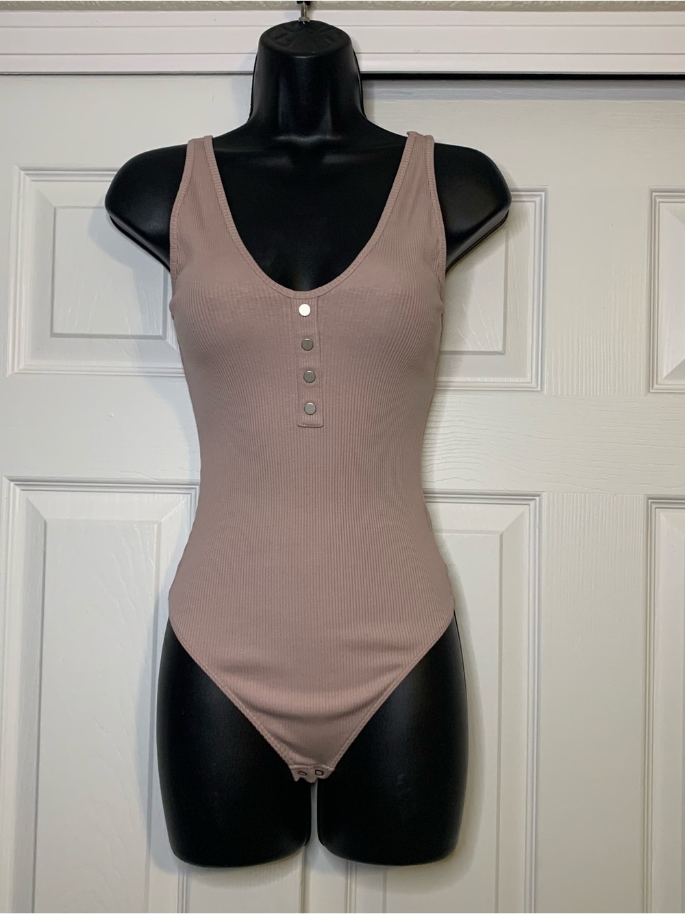 Express Light Pink Button Bodysuit